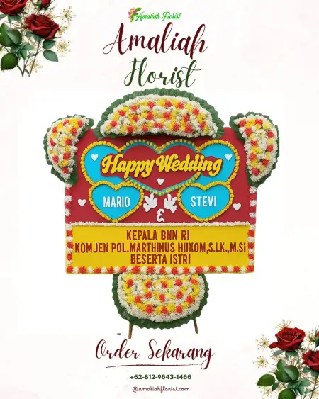 Papan Bunga Pernikahan Cermo